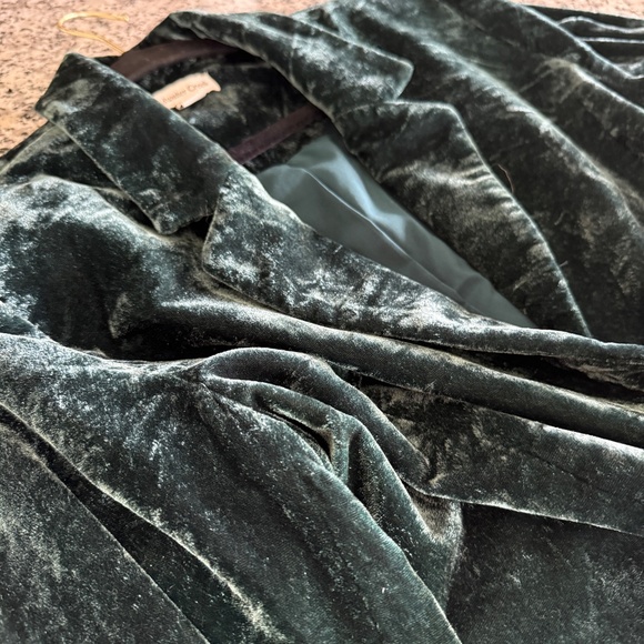 Washable Coldwater Creek Crushed Velvet Dark Green Velvet Blazer - 14 - Picture 8 of 16